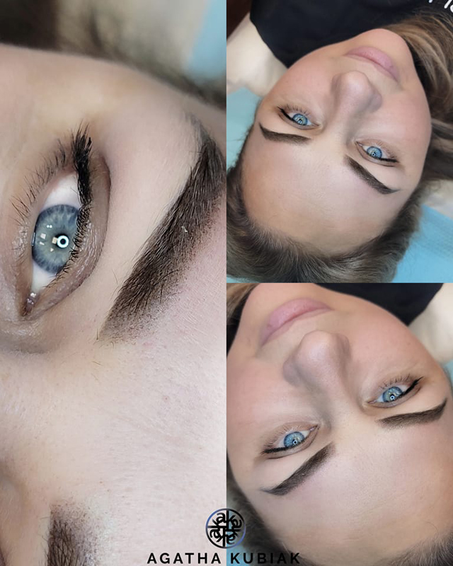 Refreshed permanent makeup eyebrows