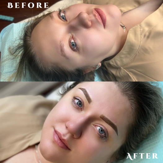 Before and After - Permanent Makeup Ombre Eyebrows by Susanna