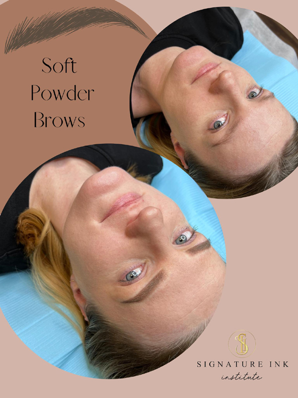 Before and After - Permanent Makeup Powder Eyebrows by Susanna