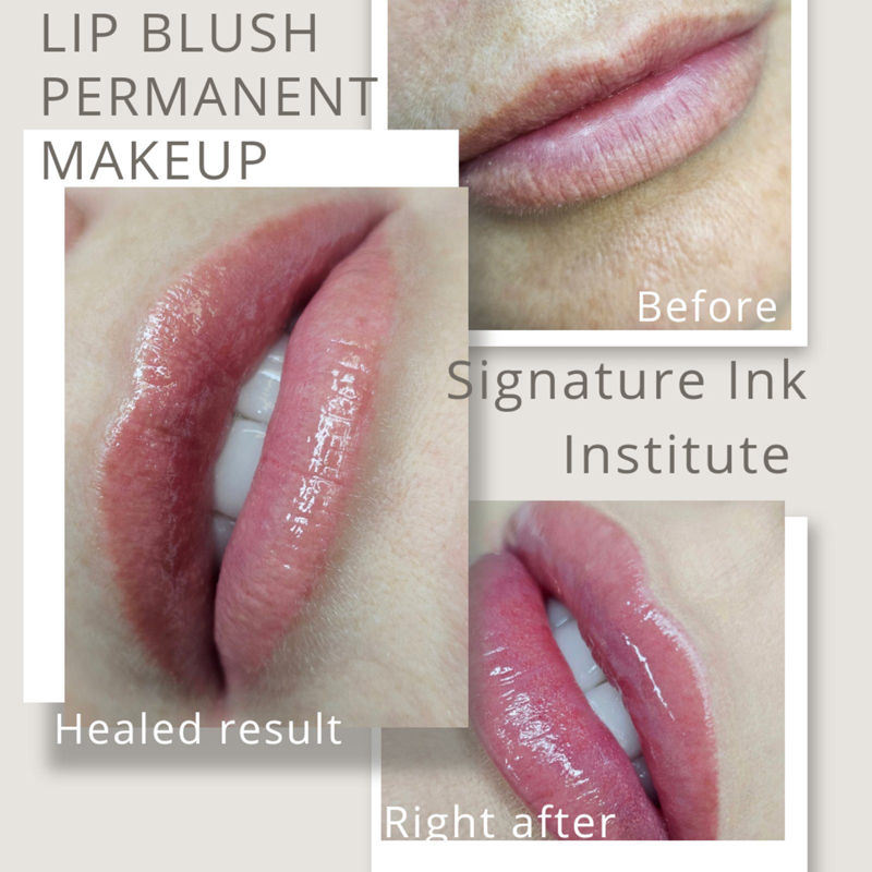 Before and After - Permanent Makeup Blush Lips by Agatha Kubiak